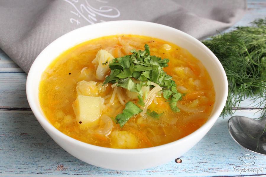 Суп с вермишелью и цветной капустой