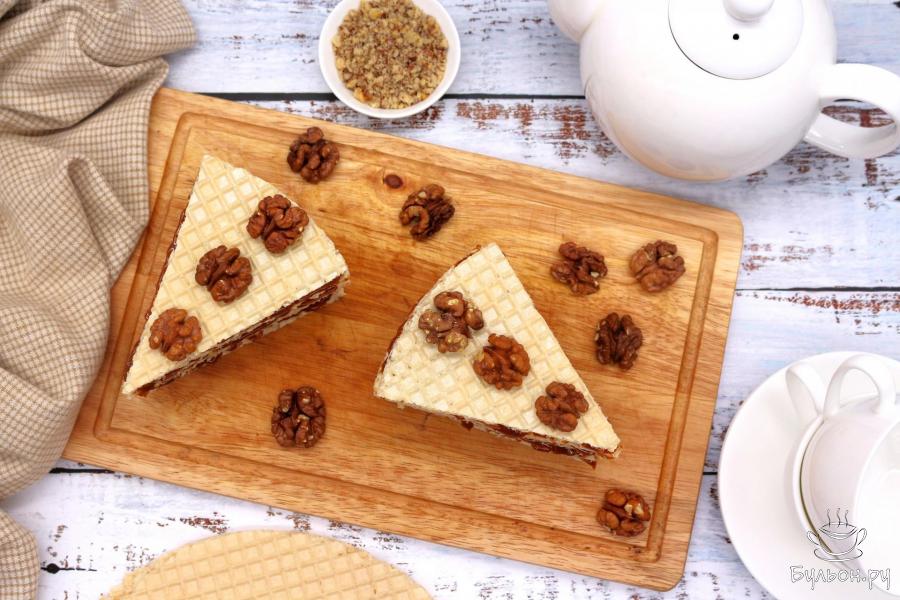 Вафельное пирожное с вареной сгущенкой