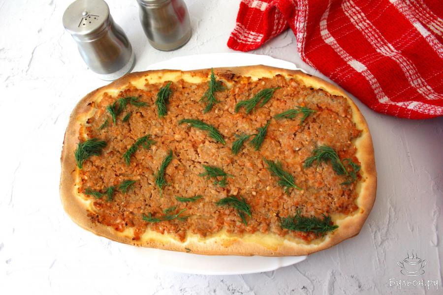 Ламаджо - турецкая лепешка с фаршем по-домашнему