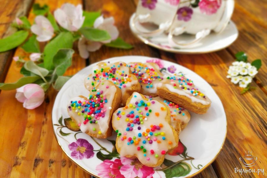 Медово-ореховое печенье с апельсиновой глазурью