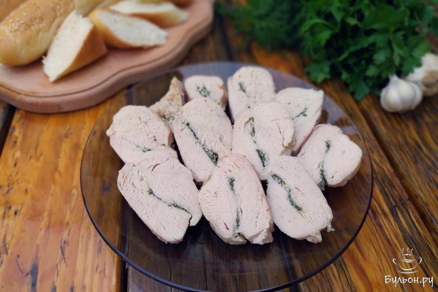 Куриное филе со сливочным маслом и укропом в духовке