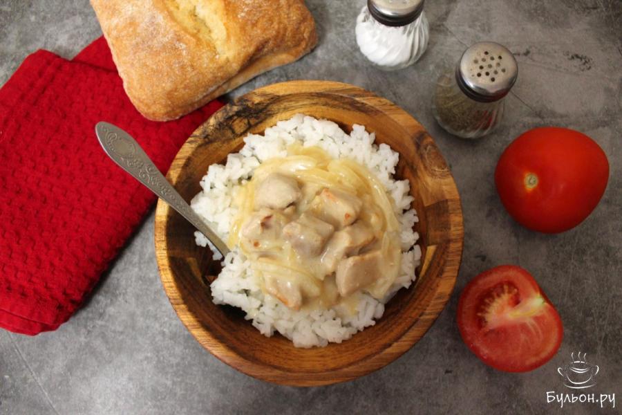 Бефстроганов из свинины со сметаной