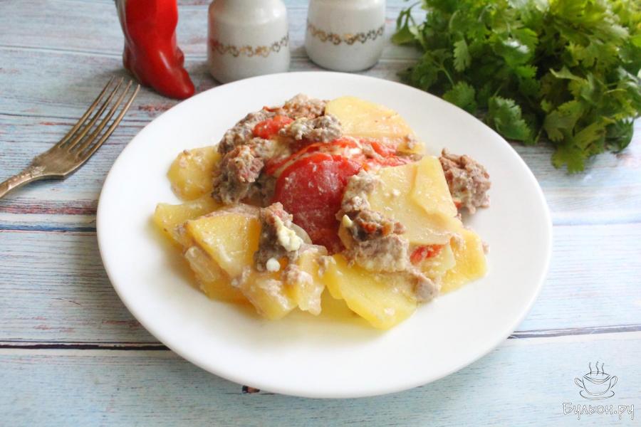 Мясная запеканка с овощами Сытная