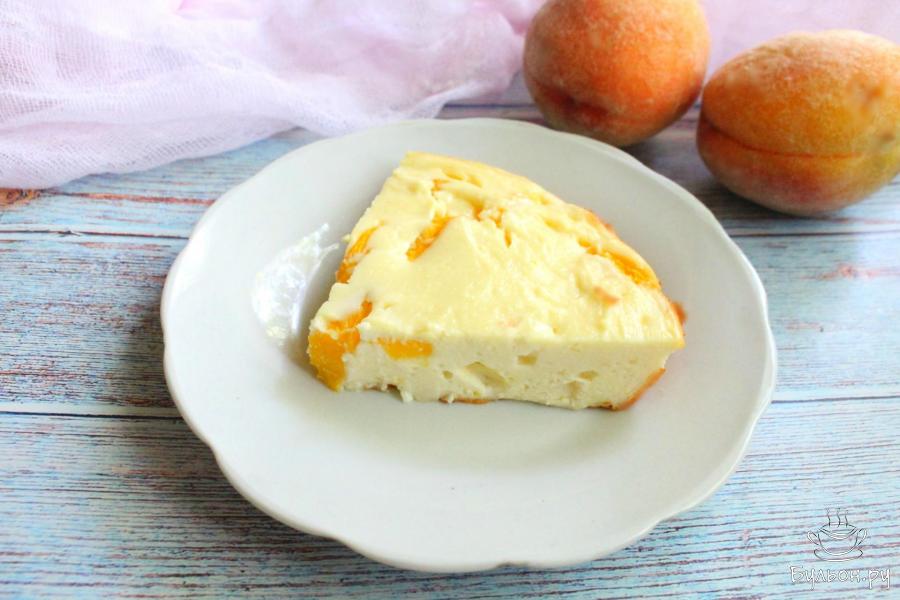 Творожное суфле с персиками в духовке
