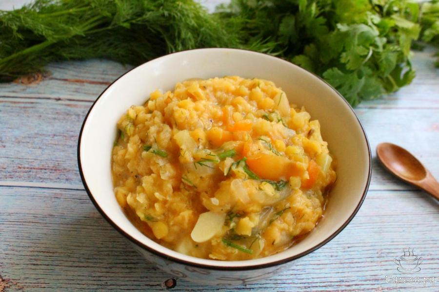 Чечевица с овощами к постному столу