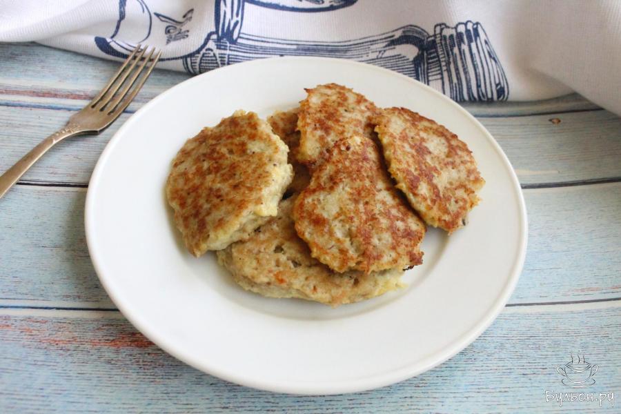 Оладьи из вареного куриного мяса