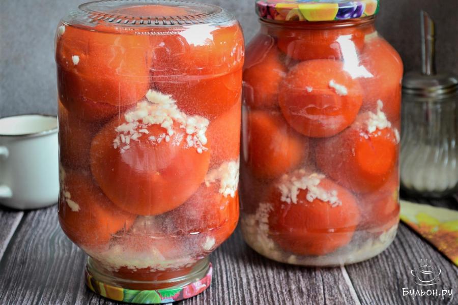 Помидоры "Снежок" с чесноком на зиму