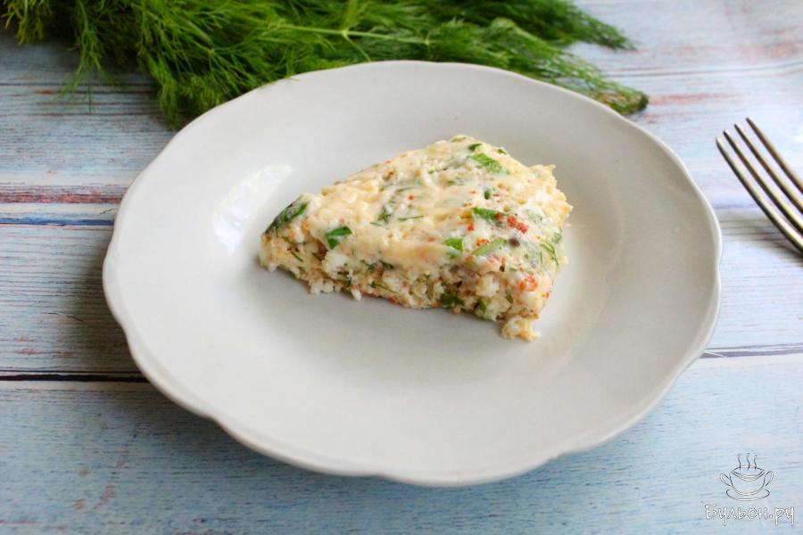 Омлет с творогом и зеленью