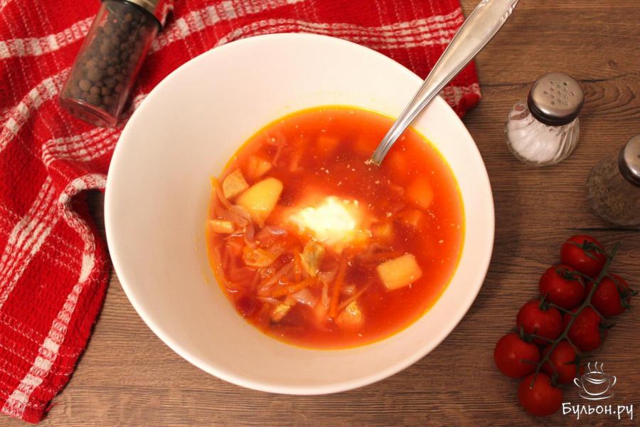 Борщ с маринованной свеклой