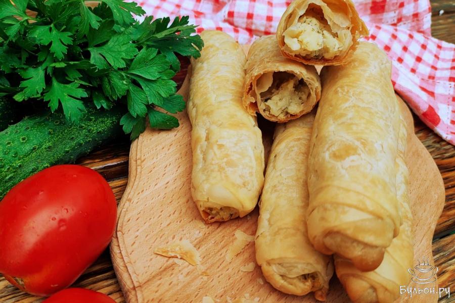 Пирожки с картошкой из домашнего теста фило