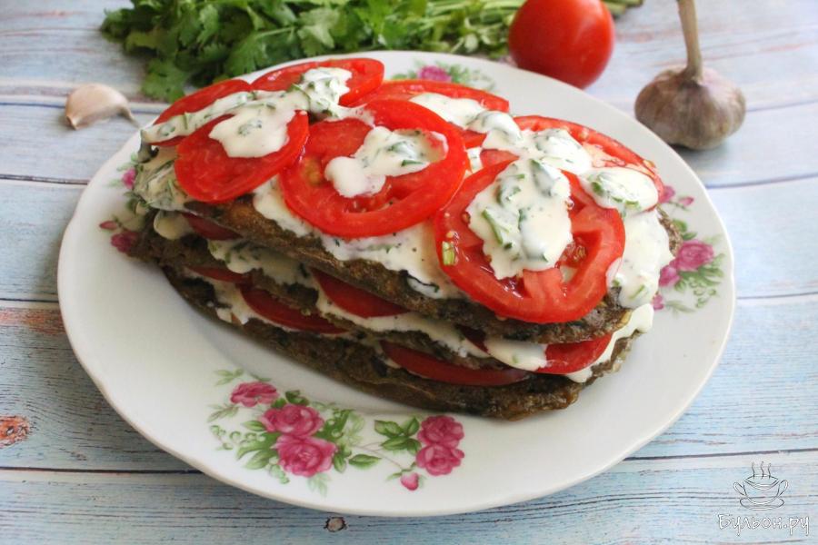 Торт из баклажанов с помидорами