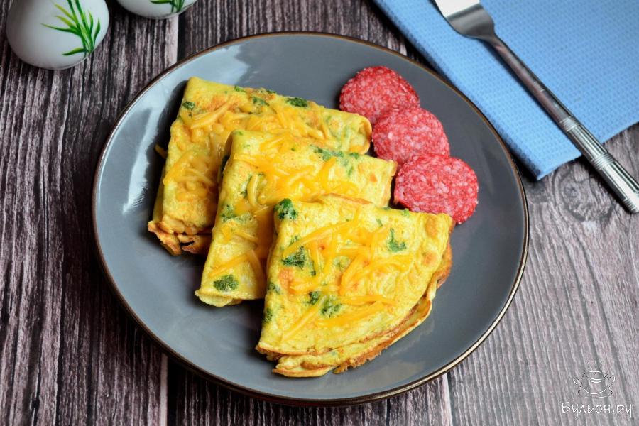 Яичные блинчики с сыром
