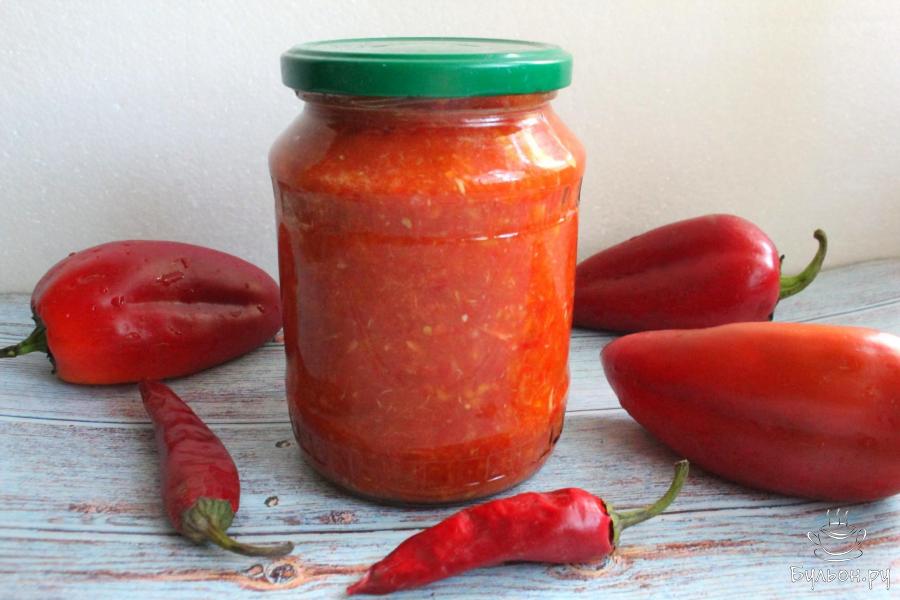 Горлодер из помидоров, сладких перцев и моркови на зиму