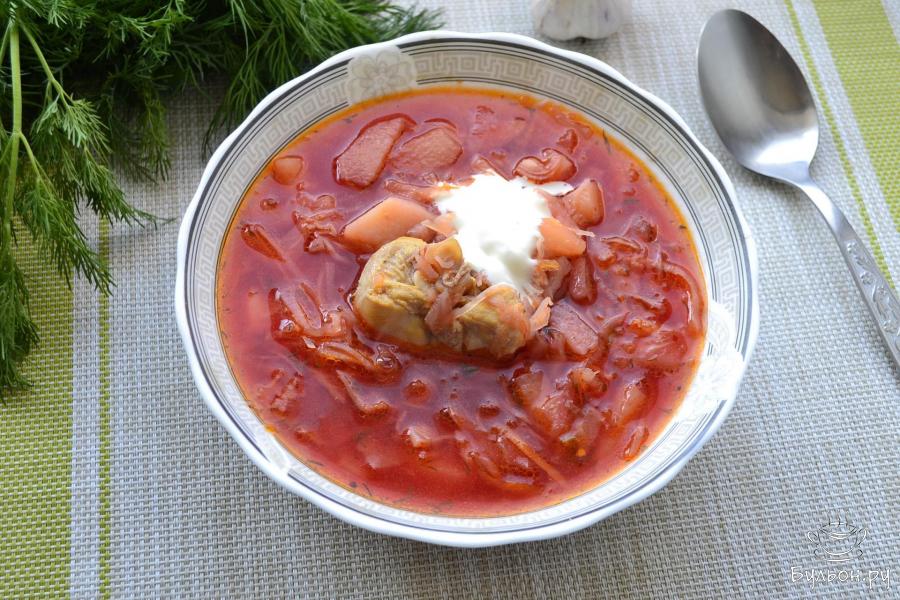 Вкусный борщ с курицей