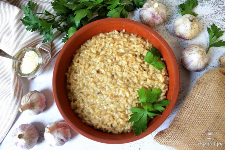 Классическое ризотто на курином бульоне