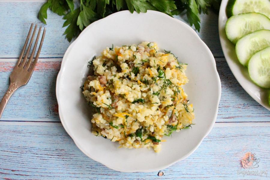 Пшенная каша с мясным фаршем