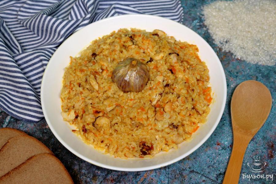 Плов с курицей на бульоне