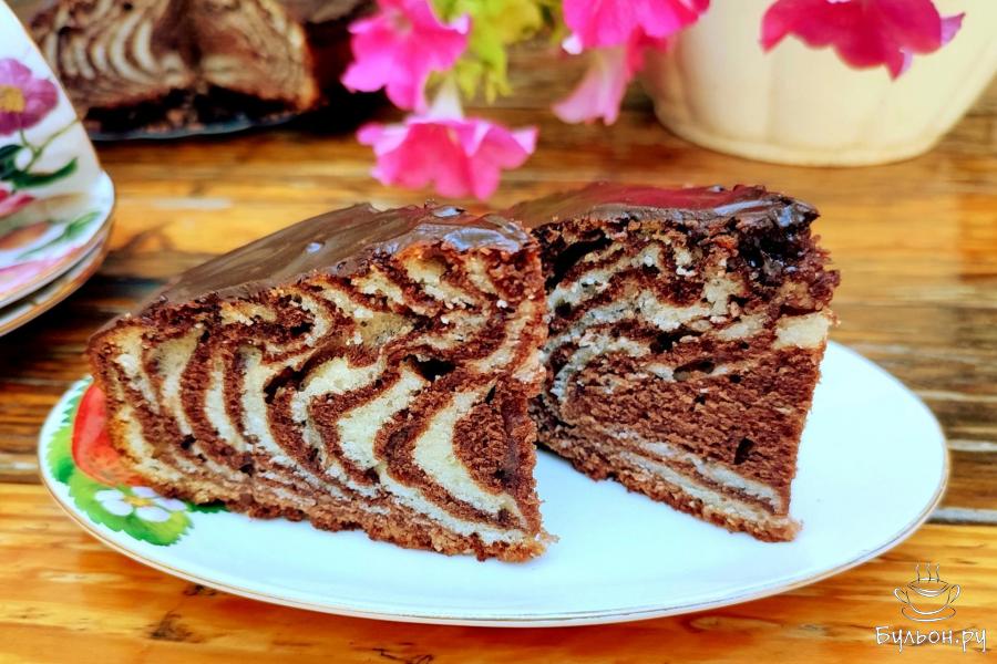 Пирог Зебра на кефире