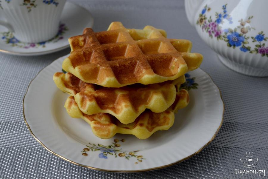 Вафли из творога и тыквы с рисовой и кукурузной мукой