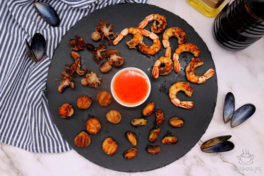 Морепродукты на гриле