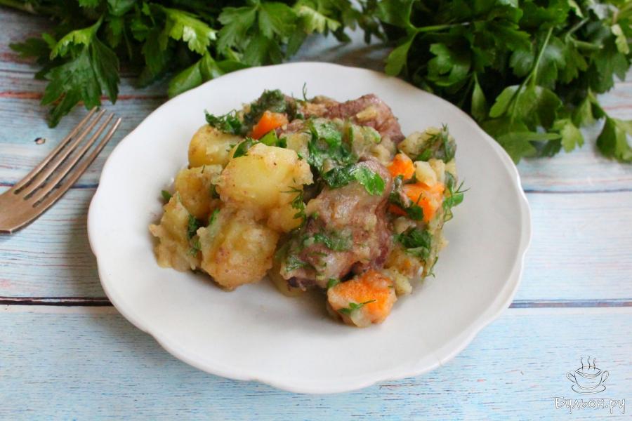 Жаркое с куриной печенью