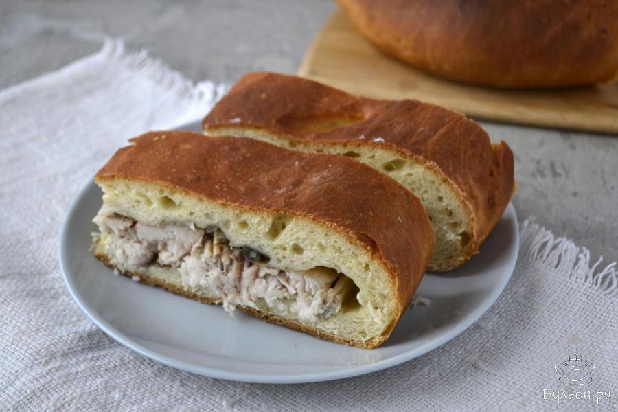 Пирог из муксуна на готовом сдобном тесте