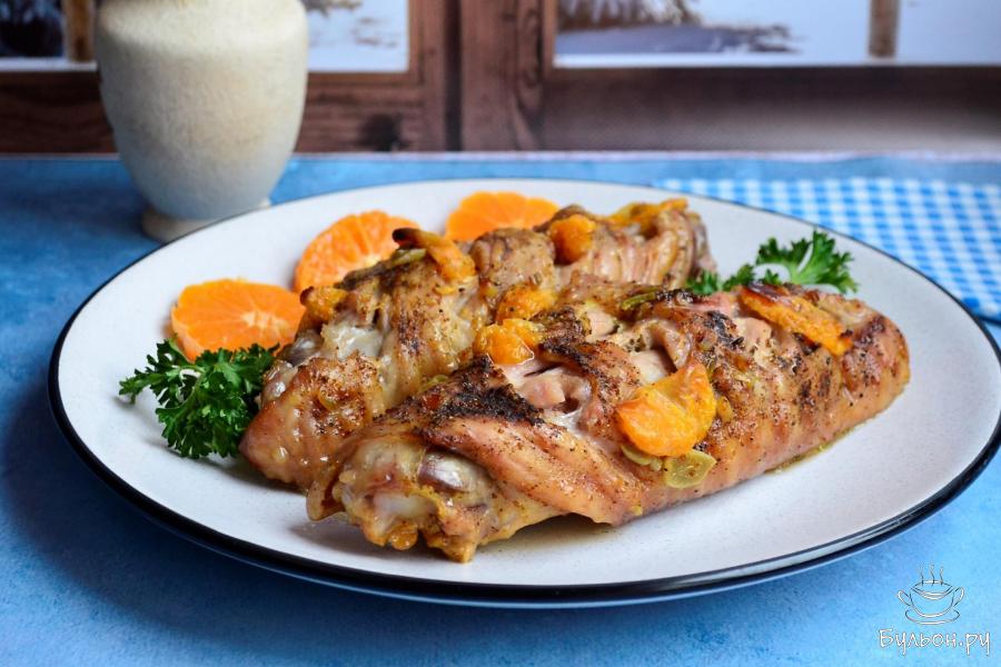 Индюшиные крылья с мандаринами в духовке