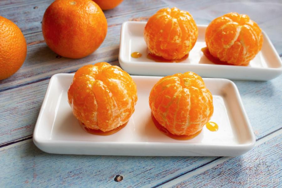 Новогодние мандарины в карамельном соусе с коньяком