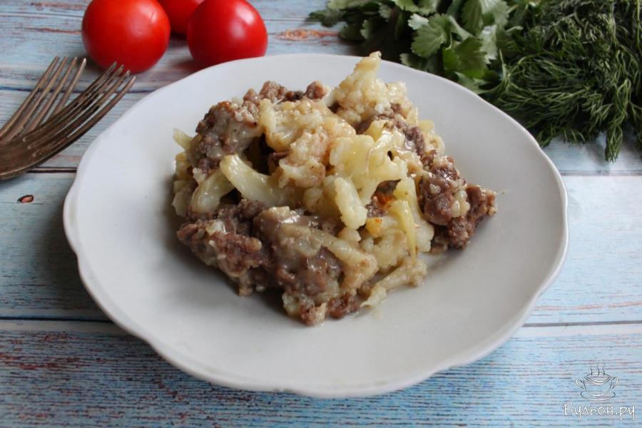 Цветная капуста с фаршем в духовке