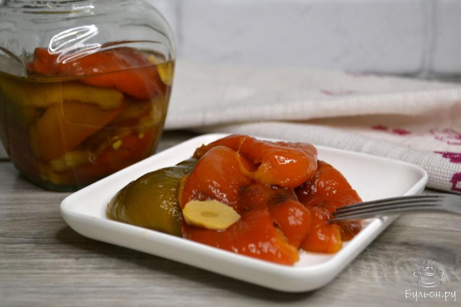 Маринованный печеный болгарский перец на зиму