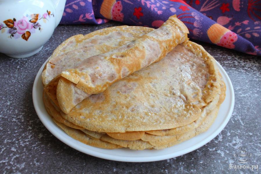 Тонкие блинчики с грецкими орехами