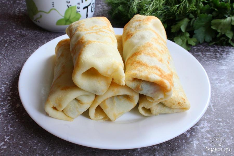 Блинчики с начинкой из шпината и сыра