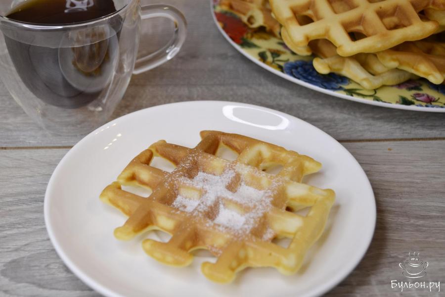 Вафли на молоке и сливочном масле в электровафельнице
