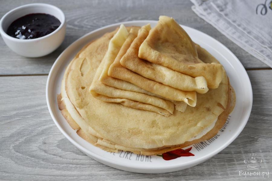 Тонкие блинчики на молоке и сливочном масле