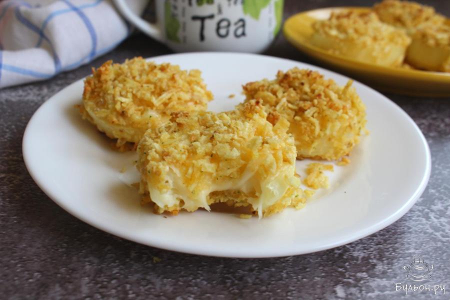 Луковые кольца с сыром в духовке