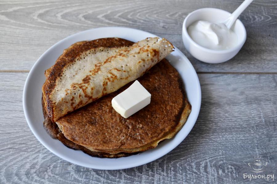 Блины из гречневой и пшеничной муки