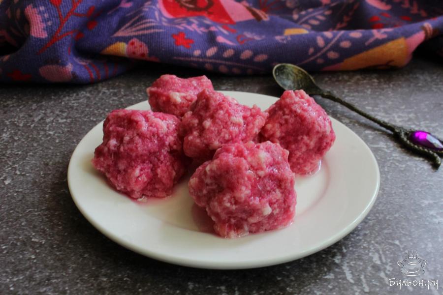 Ленивые вареники из творога со свеклой