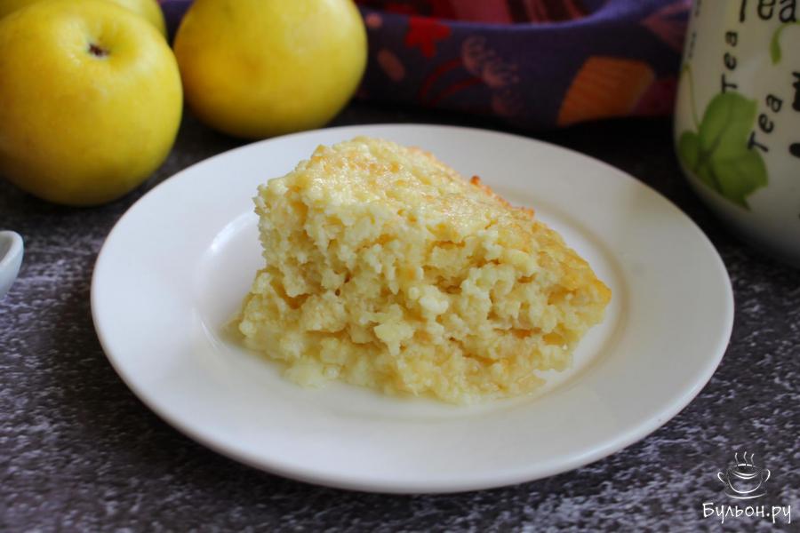 Воздушное творожное суфле с яблоками