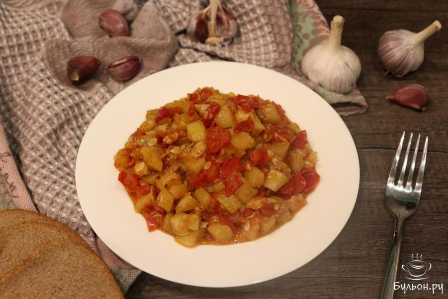 Жареные кабачки с овощами