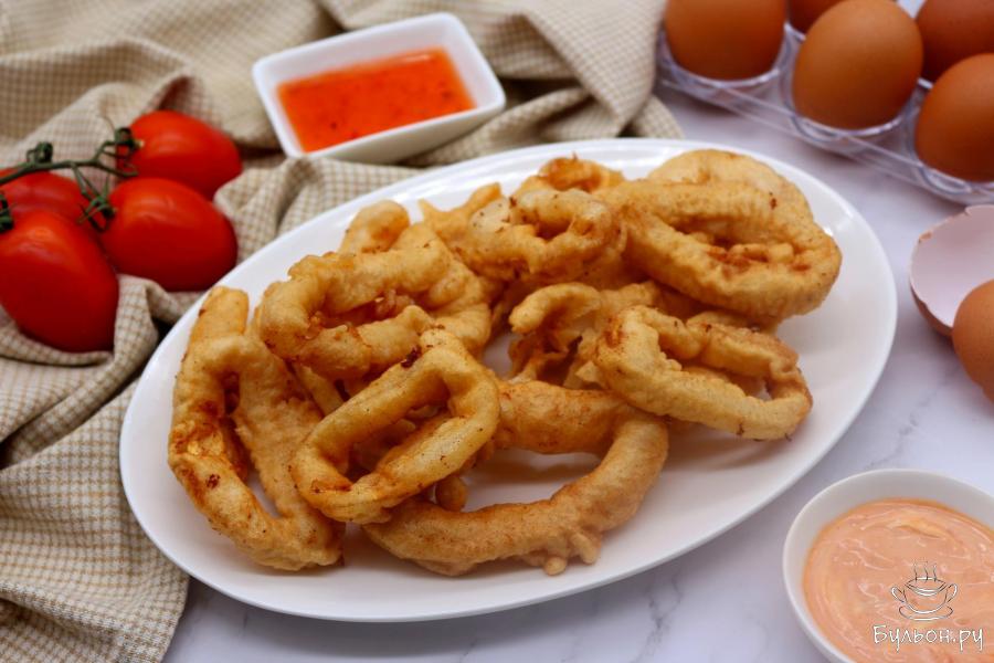 Кольца кальмара в кляре