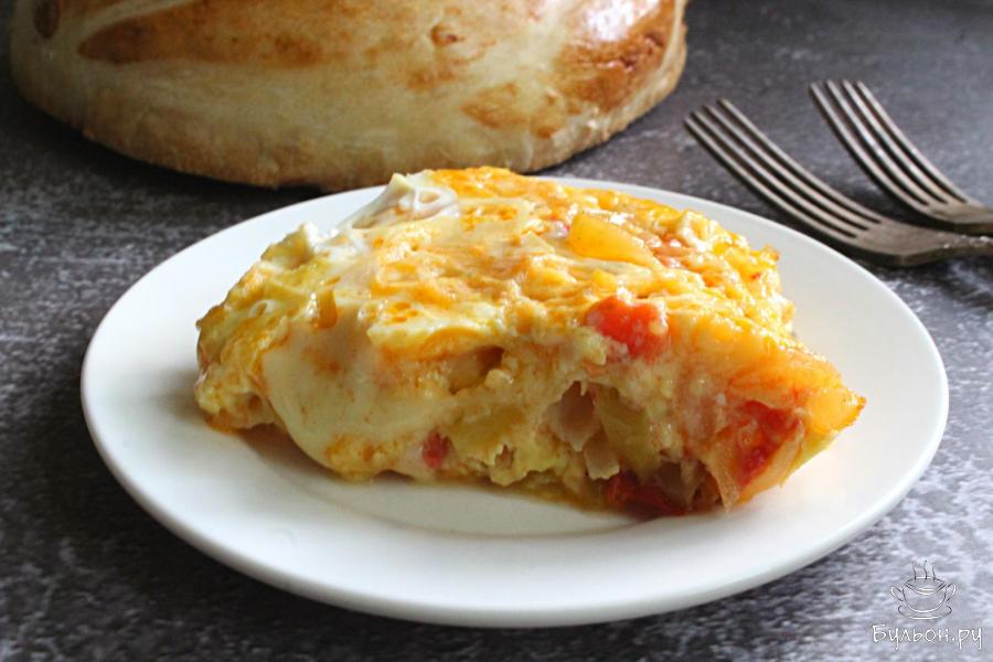 Греческий омлет с овощами и сыром