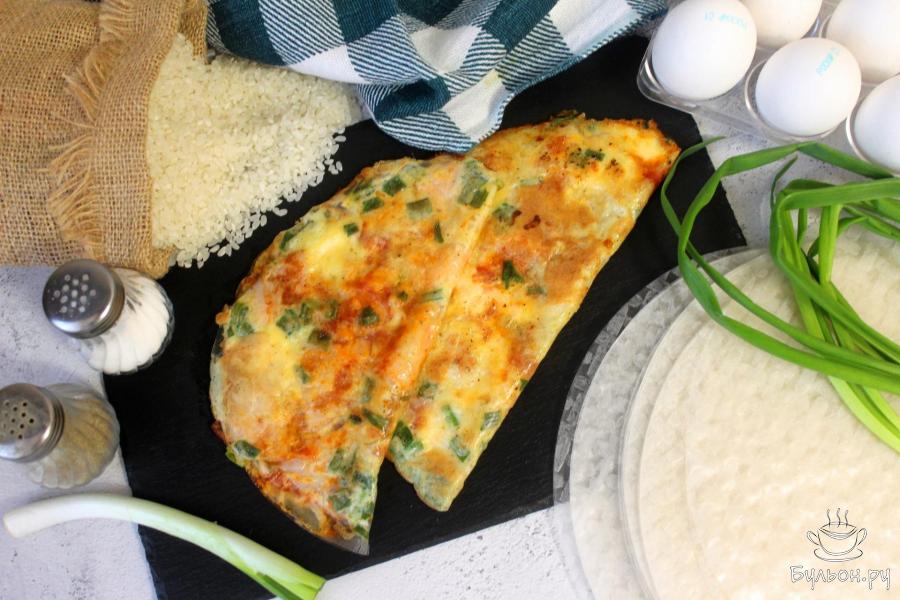 Омлет на рисовой бумаге