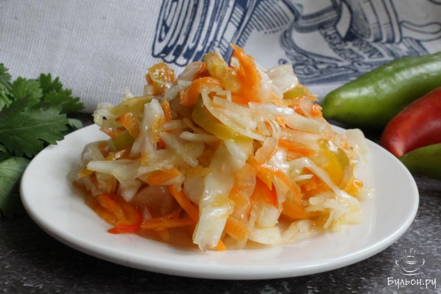 Быстрый капустный салат со сладкими перцами