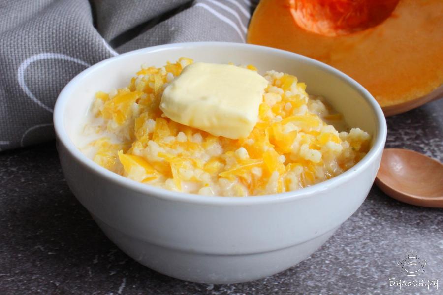 Тыквенная каша с пшеном на молоке