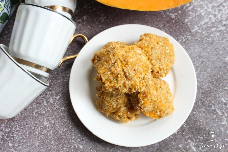 Диетическое овсяное печенье с тыквой