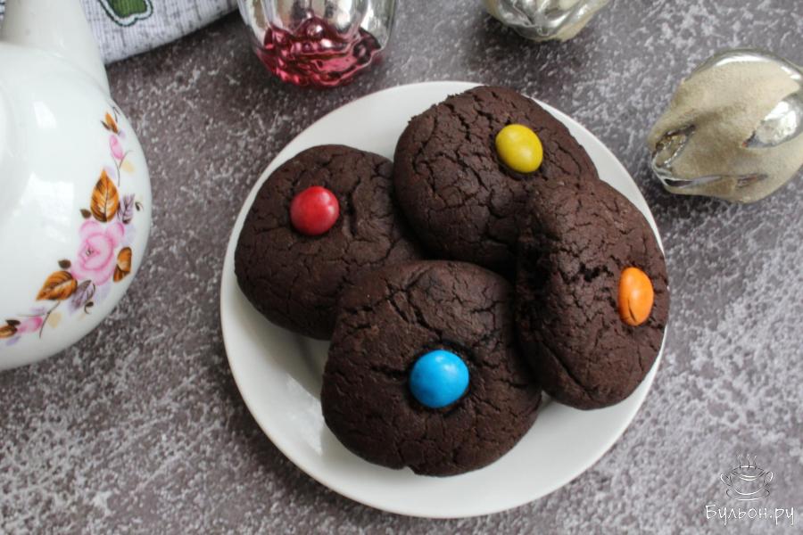 Мягкое рождественское шоколадное печенье на скорую руку