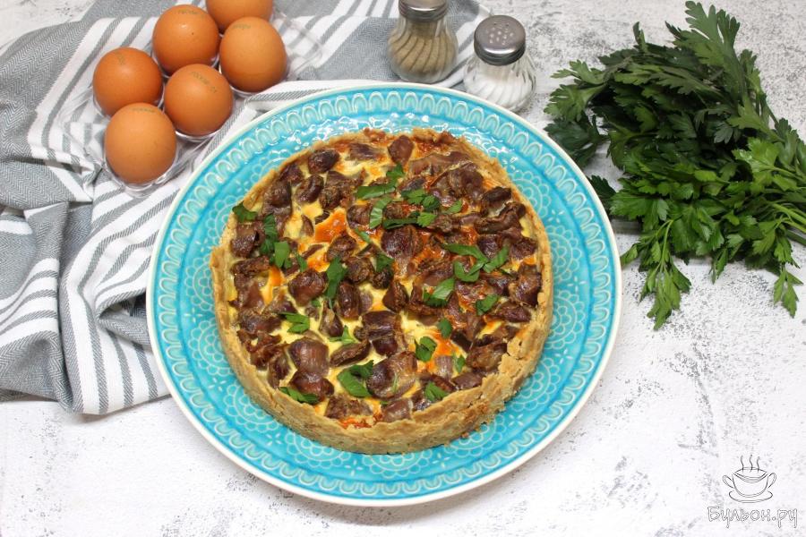 Пирог с куриными желудками