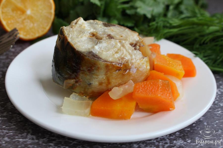 Скумбрия с овощами в банке, в духовке