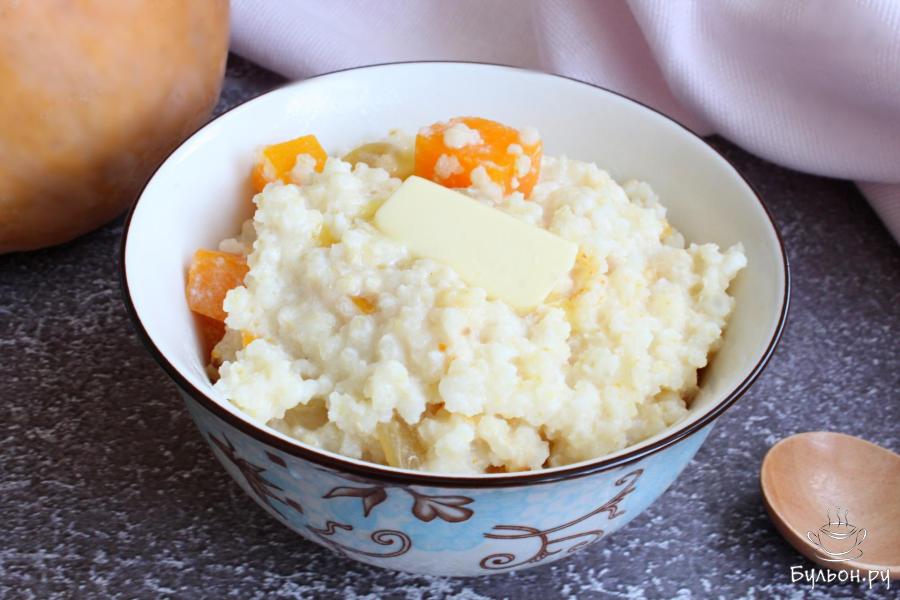 Пшенная каша с тыквой, изюмом и курагой
