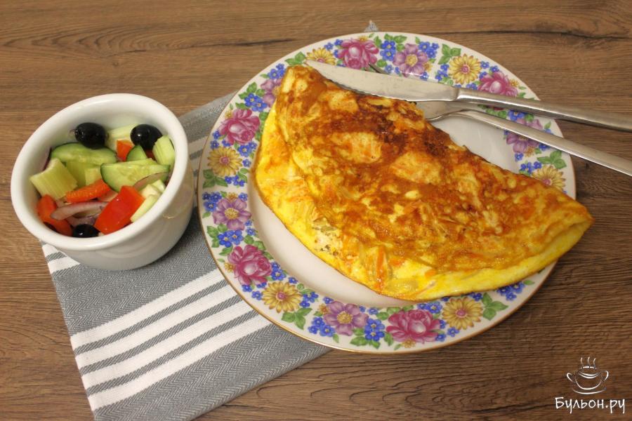 Омлет с луком и морковью